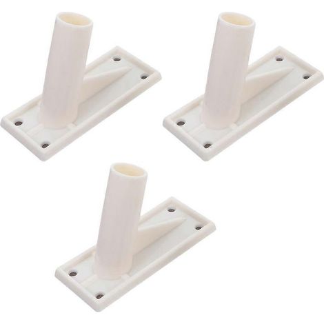 Lot de 3 supports de fixation muraux auto-adhésifs pour mât de drapeau-11X5CM-White (1/4)