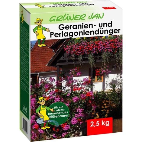 7x 2,5kg Grüner Jan Geranien- und Pelargoniendünger Zierpflanzen Blumen düngen