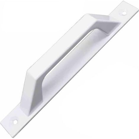 Poignée droite blanche en aluminium pour portes coulissantes ou battantes de passage, 198 x 25 x 40 mm, pratique et confortable (1/4)