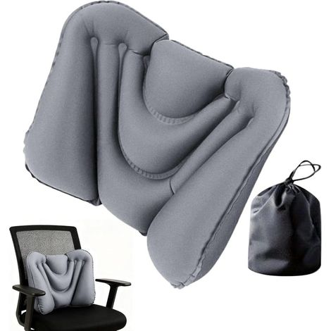 Coussin Lombaire, Coussin Lombaire Gonflable pour Le Dos - de Siège pour la Taille pour Voyage Bureau Siège Bureau Conduite Lecture Adultes Avion Camion (1/5)