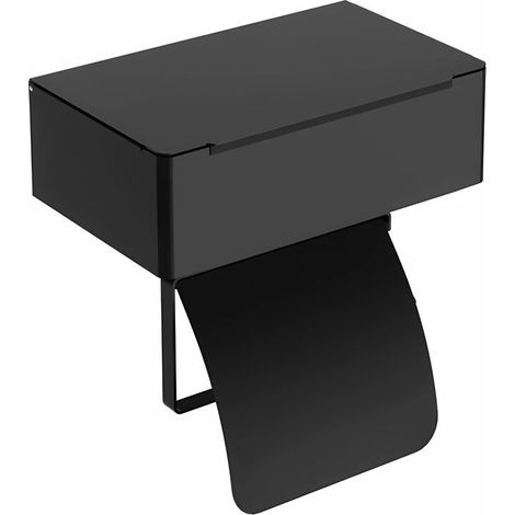 [NIEMALS VERWENDET] Toilettenpapierhalter mit Lagerbox Wasserdichter Schwarz Klopapierhalter für Küche Badezimmer