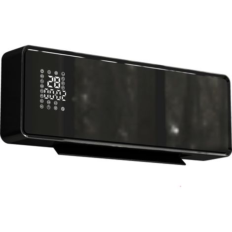Keramik-Wandheizkörper, 1000/2000 W, elektrischer Heizkörper, Ventilator, Thermostat, Zeitschaltuhr, 54 x 18,7 x 12,3 cm, schwarz (1/5)