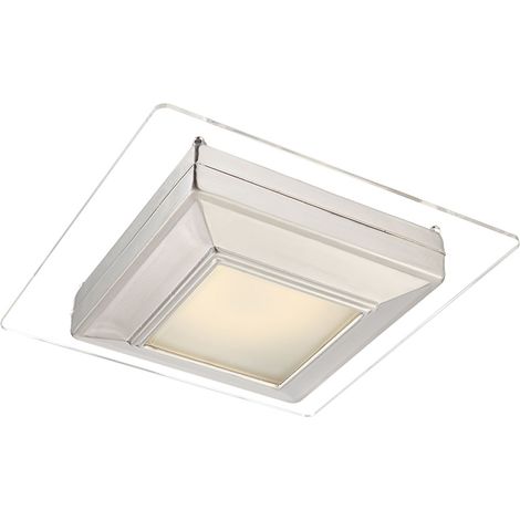Plafoniera lampada a sospensione Lampada da soffitto a LED, cromo a specchio, finitura satinata, quadrata, 12 watt, LxLxH 23x23x10 cm