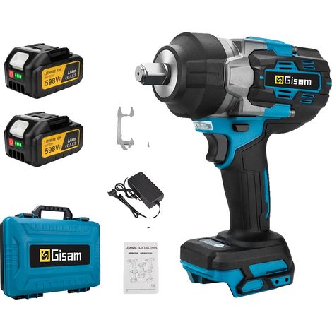 Clé à chocs électrique, couple de 2800 N·m, compatible avec les batteries 18V, 2 Boîte en plastique pour batterie (1/2)