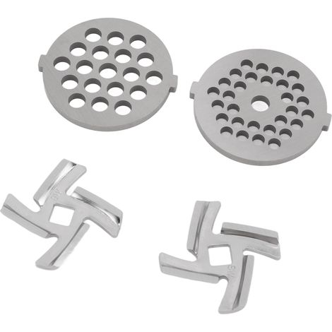 Disques de hachoir à viande en acier inoxydable, lames de broyage pour accessoire hachoir alimentaire, 2 lames tranchantes, 2 plaques de découpe (1/5)