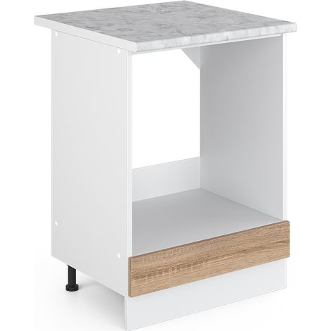 Herdumbauschrank R-Line, Sonoma, 60 cm , AP Marmor, Vicco