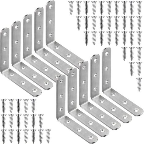 Équerre à angle droit, joint à 90 degrés, convient aux coins de table, aux pieds de chaise, etc. - comprend des vis, 100 x 100 mm, 10 pièces. (1/5)