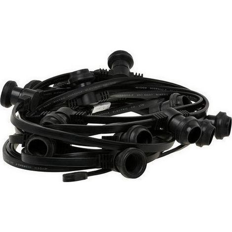 Guirlande lumineuse étanche Simply Design P10 avec 15 douilles, 10 m, noire (1/2)