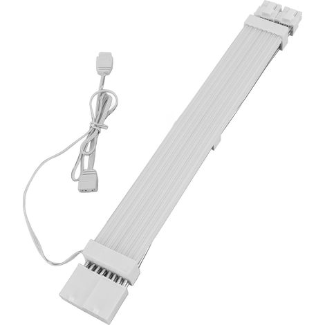 Câble d'extension d'alimentation RGB adressable, compatible 5 V, 3 broches synchronisées, câble d'alimentation ARGB 18 AWG pour ordinateur de bureau, carte graphique 2x8 broches, câble néon ARGB (1/5)