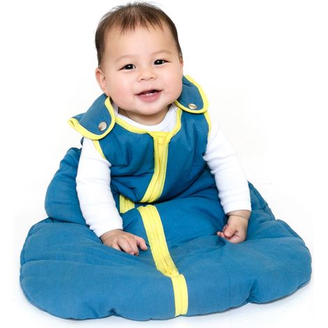 Gigoteuse pour nouveau-nés et bébés, modèle nid douillet et sécurisant, taille moyenne (6-18 mois), gris lagon (1/5)