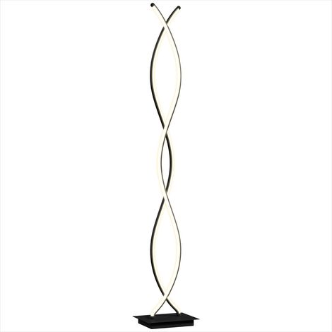Lampe de table Lampadaire sur pied en aluminium noir avec double (1/5)