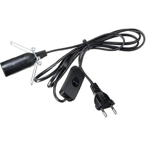 Câble d'alimentation électrique avec interrupteur et culot E14 (1,8 m), prise européenne. (1/5)