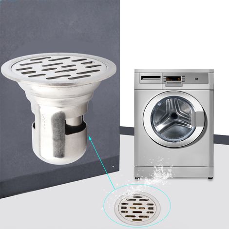 Caniveau de douche en acier inoxydable pour salle de bain, rond, 7,5 cm (50 tubes à usage unique) (1/5)