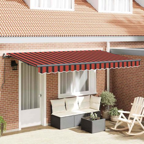 Retractable Awning Orange 350 x 200 cm Fabric vidaXL (1/5)