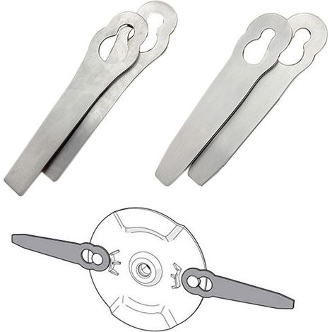 Cuchillas metálicas para cortacésped inalámbrico – 4 cuchillas de repuesto de 85 mm – Corte eficiente para jardín y patio. (1/3)