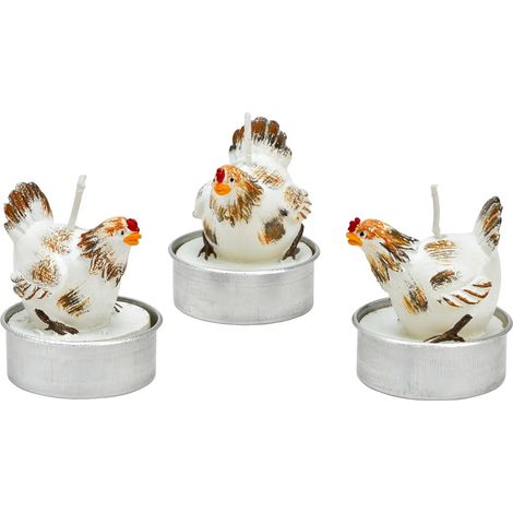 Bougies chauffe-plat Poulet en cire Set de 6