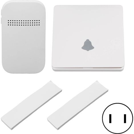 Bouton de sonnette sans fil 0.25W 433MHz auto-alimenté, interrupteur 86, AC100V-230V, prise américaine, pour maison, appartement, entreprise, salle de classe. (1/5)