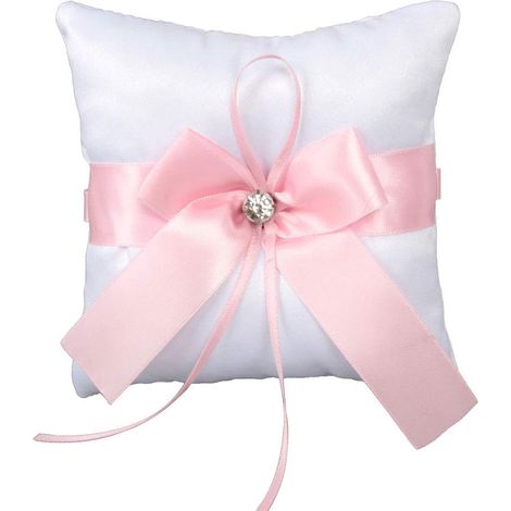 Eheringkissen Romantisches aus Stoff in Rosa mit Blumenmuster Quadratisch Modisches (1/5)