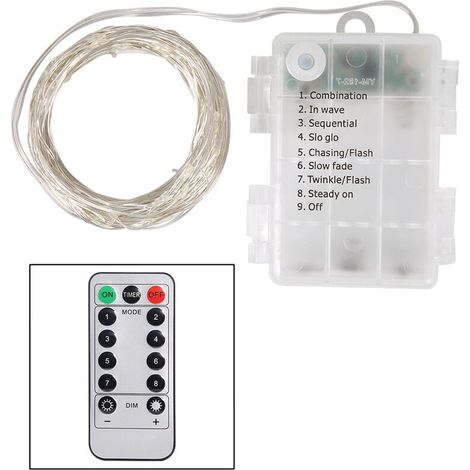 Jeffergarden Guirlande lumineuse LED en fil de cuivre USB, ornement lumineux festif avec télécommande colorée, 3 mètres-DOU
