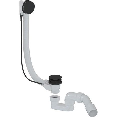 Swiss Aqua Technologies – Automatisme de vidage baignoire 60 cm SATAVAPRO8 – Finition noire mate – Compatible avec évacuation 52 mm – Siphon avec coude rotatif