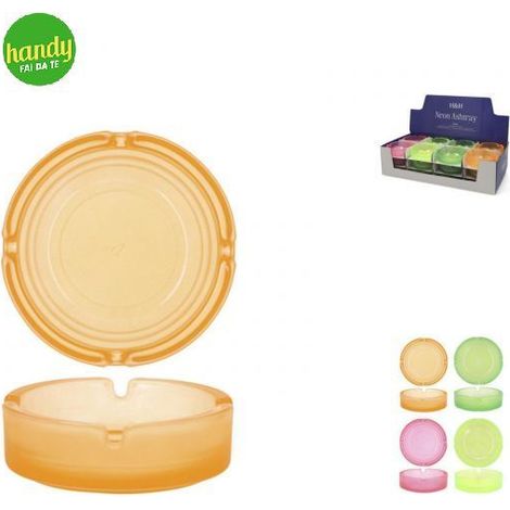 Posacenere H&H in Vetro Neon Ø 10 cm Colori Fluo Assortiti