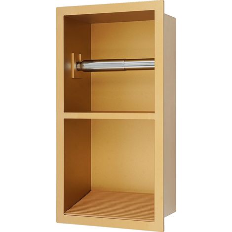 Niche de Douche, Design Encastré, Acier Inoxydable 304, Or (1/2)