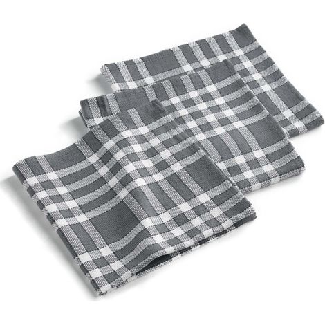 Lot de 3 Serviettes de Table "Traditio" 45x45cm Anthracite