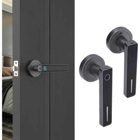Poignée de Porte Intelligente avec Empreinte Digitale, 2 Clés et Reconnaissance Rapide, Serrure Électronique sans Statique pour Maison et Bureau (1/5)