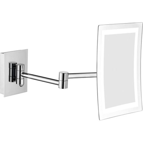 Miroir cosmétique mural LED, 160x240mm, chromé (1/2)