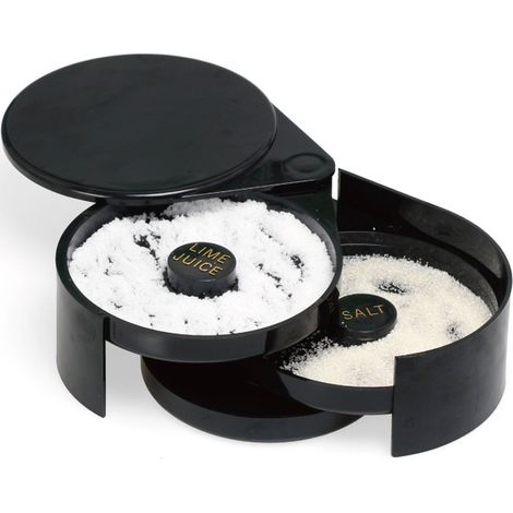Boîte à épices à cocktails et jus à 3 niveaux pour barman, sucre et sel (noire)-AquaForge (1/5)