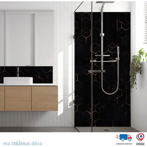 Panneau de douche : Hexagones bronze - Alu composite - 90 - 245 (1/3)