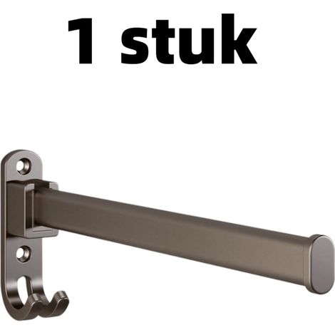 Étagère murale pour cintres sans perçage, barre de séchage 33 cm, grise (1/3)