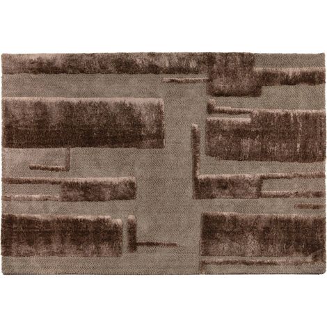 Tapis de Salon Recyclé Coloris Noisette, Grand Tapis Rectangulaire 200 x 290 cm - PANGIVO (1/5)