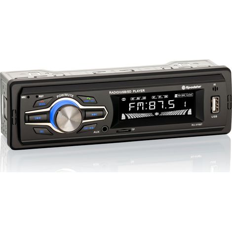 Roadstar RU-375BT Radio Coche Digital AM /FM Bluetooth Manos Libres, Autoradio Stéreo, USB, Lector Tarjeta TF MP3  Negro (1/5)