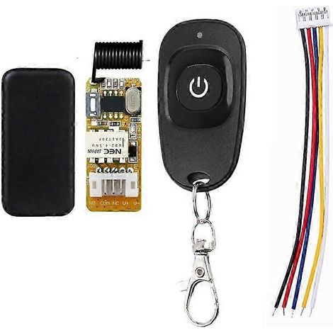 Mini relais DC 3,5-12 V avec télécommande, 433 MHz, petit contact NO/NC, bouton d'apprentissage, télécommande sans fil de haute qualité (1/5)