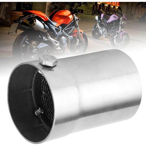 Silencieux Échappement Moto, Réducteur de Bruit DB Killer Universel en Acier Inoxydable 48mm avec Boulons à Clé, Compatible avec la Plupart des Motos (1/5)