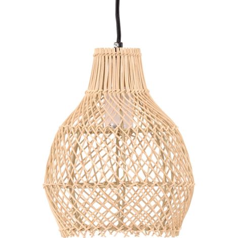 Lampe Suspension Déco en Rotin "Varekil" 25cm Naturel (1/5)