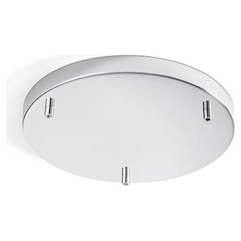 Rosone Multicavo 3 Fori In Metallo Cromo Spazzolato D35Cm