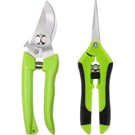 2 Pièces Secateur de Jardin Professionnel, Sécateur a Main avec Poignées Artificielles, Sécateurs et Ciseaux de Jardinage, Pruning Shears avec Verrouillage de Sécurité Professionnels (1/5)