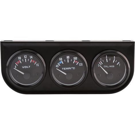 3 in 1 Kit Oil Pressure Gauge + Water Temperature + Voltmeter for Car Truck (1/5)