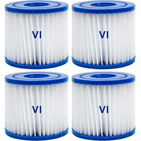 Lot de 4 filtres de Type VI pour Spa et, Filtre VI Cartouche pour Bestway Lay-Z-Spa, Filtres de Type VI pour Spa