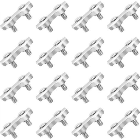 M2 Pince de Câble 18 Pcs Double Serre Câbles Inox en Acier Inoxydable pour Filin Cable Inox pour 2MM Pince à Câble en Acier Inoxydable (1/5)