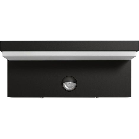 Applique Led Luce Calda 10w Lampada Con Sensore Rileva Movimento Ir Nero Ip54 (1/4)