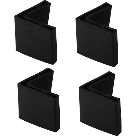Angle Iron Foot L Shape PVC Leg Cap Floor Protector Black 4 Pcs (1/5)