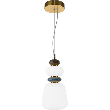 Suspension EVANS Italux dorée verre céramique LED 12W (1/3)