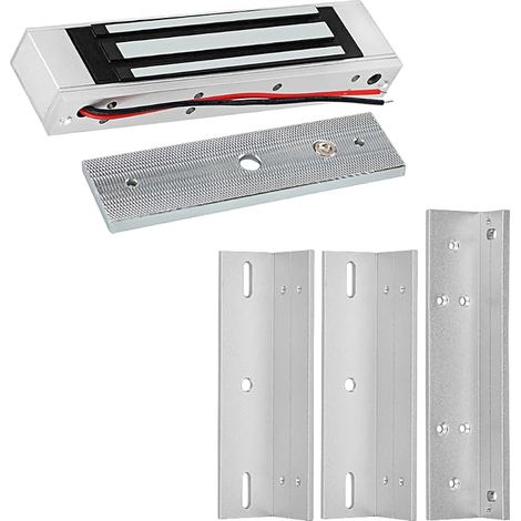 Verrou de porte magnétique Système de contrôle d'accès 180 kg/350lbs Serrure de porte Installation Kit de verrouillage de portail Combinaison (1/5)