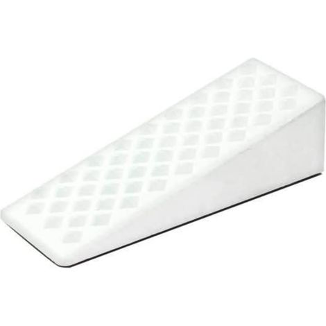 CONFEZIONE DA 2 PEZZI - FERMAPORTA ADESIVO A CUNEO - IN PLASTICA - COLORE BIANCO