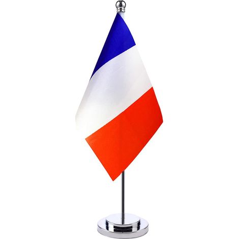 1 Drapeau de table, mât métallique argenté, base antidérapante en daim, décoration bureau maison salle de conférence (1/5)
