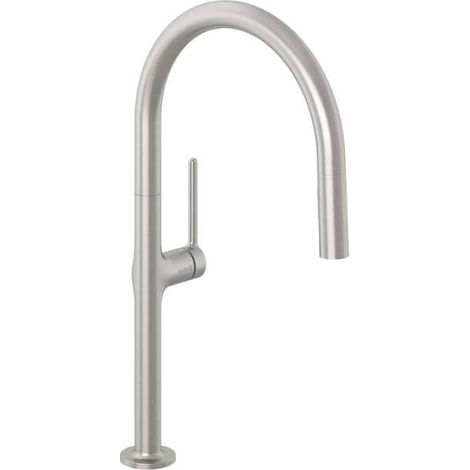 Kludi Reef - Mitigeur d'évier avec douchette extractible, nickel brossé 50851N575 (1/2)