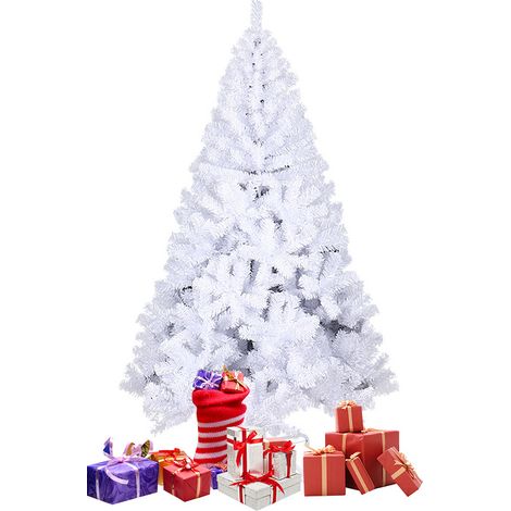 SWANEW Albero di Natale all'interno dell'albero di Natale Albero di Natale con supporto 150cm Bianco (1/5)